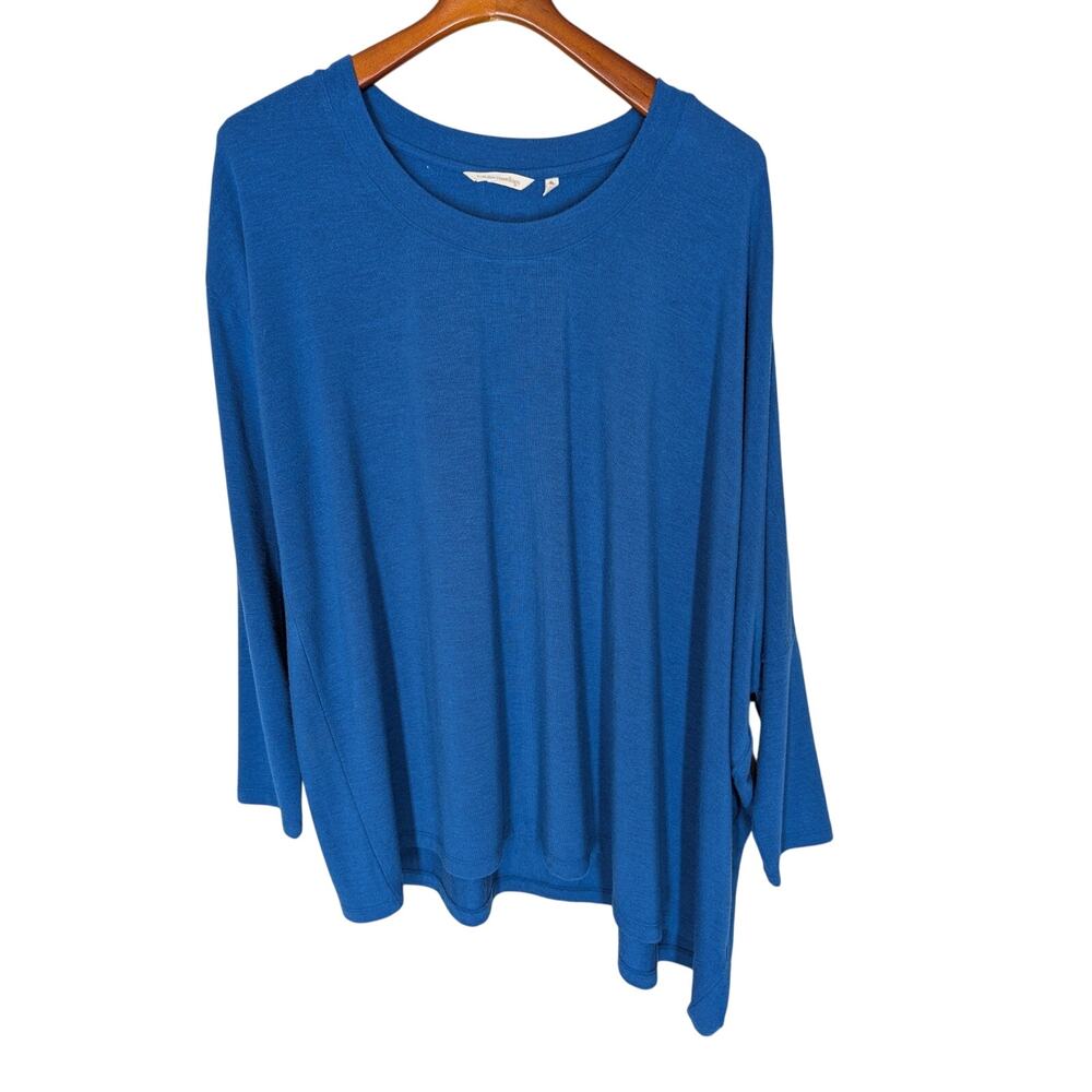 Soft Surroundings Women's Size XL Blue Asymmetrical Petelia Pullover Tunic